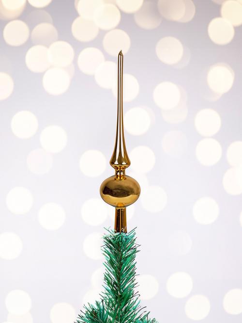 złoty szpic choinkowy retro na czubku choinki
