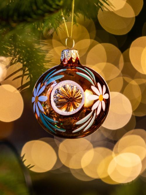 Bombka retro - reflektor 6cm pomarańczowy