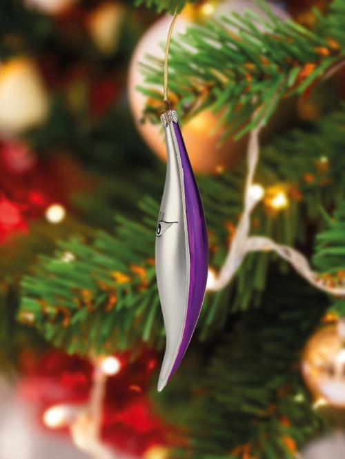 bombka retro na choinkę księżyc fioletowy