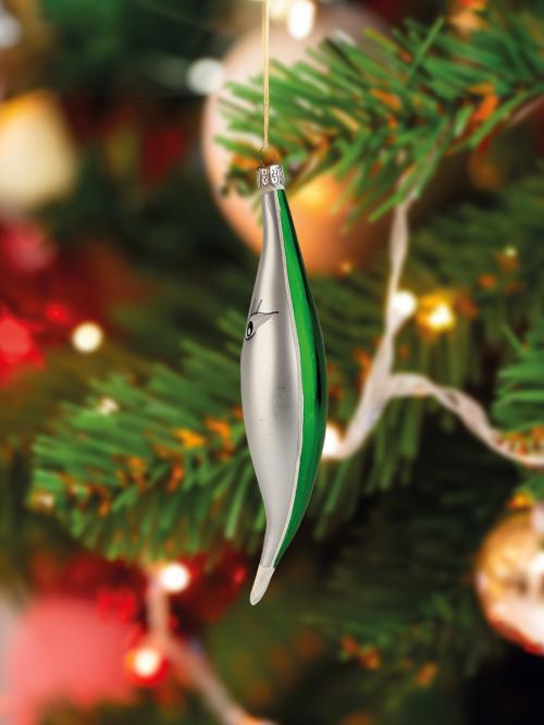 bombka retro na choinkę księżyc zielony