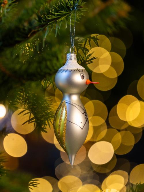 Bombka retro - Pingwin Złoty