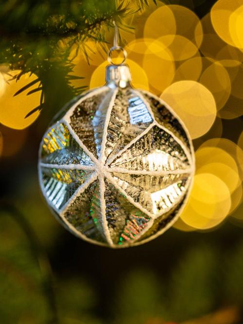 Bombka retro - abażur srebrny