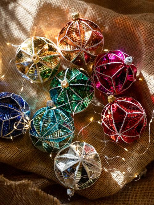 Bombka retro - abażur srebrny