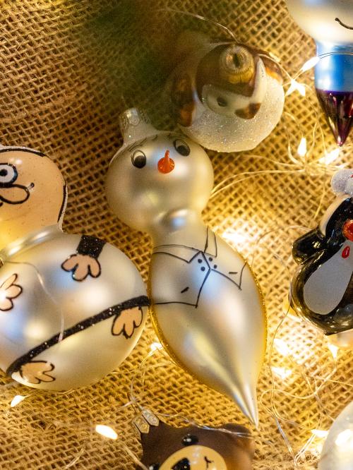 Bombka retro - Pingwin Złoty