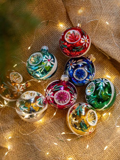 Bombka retro - reflektor 6cm srebrny