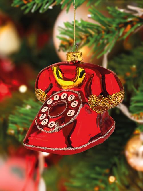 bombka na choinkę retro czerwony telefon