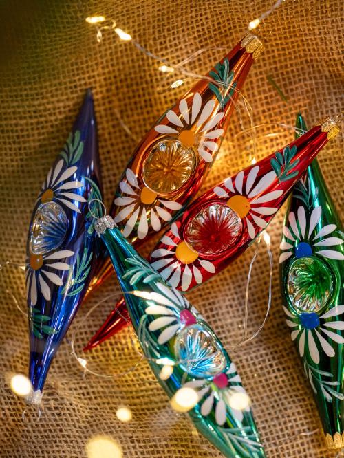 Bombka retro - sopelek reflektor srebrny