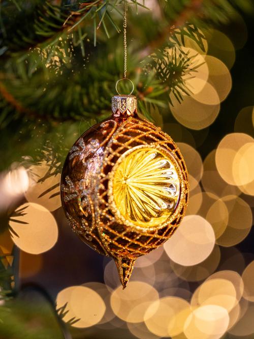 Bombka retro - reflektor cytrynka pomarańczowa