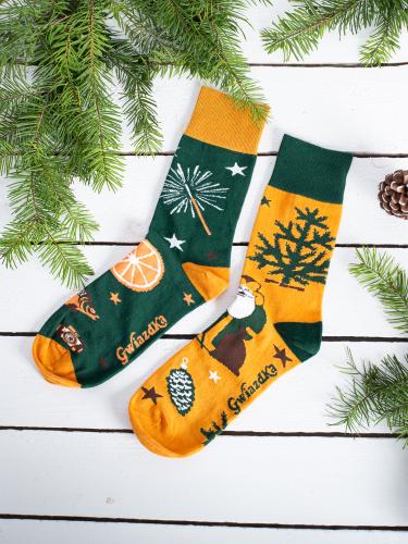 Skarpety świąteczne - wzór Retro Gwiazdka