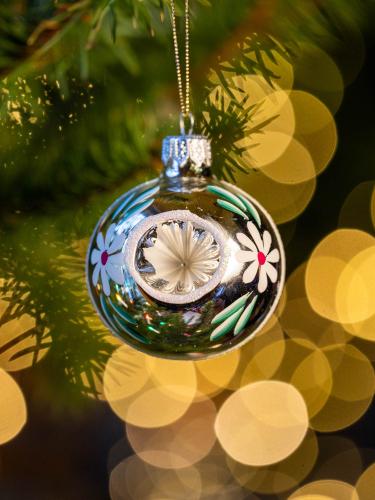 Bombka retro - reflektor 6cm srebrny