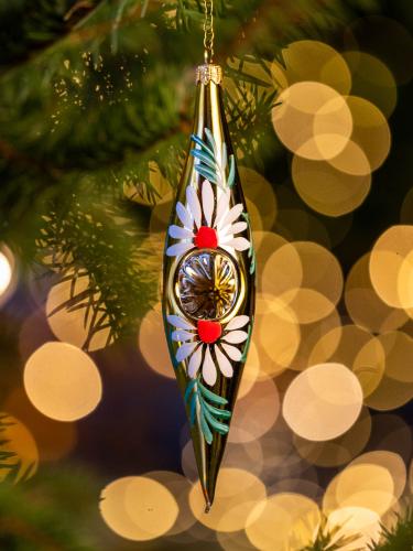 Bombka retro - sopelek reflektor złoty