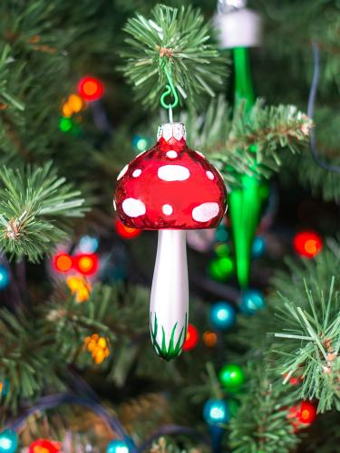 Bombka retro - Grzybek na cienkiej nóżce