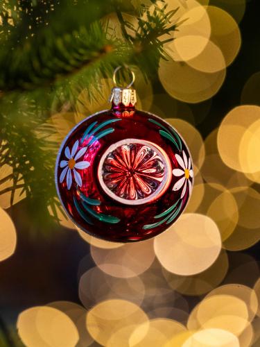 Bombka retro - reflektor 6cm czerwony