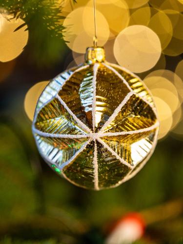 Bombka retro - abażur złoty