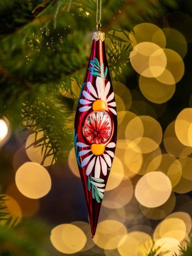 Bombka retro - sopelek reflektor czerwony