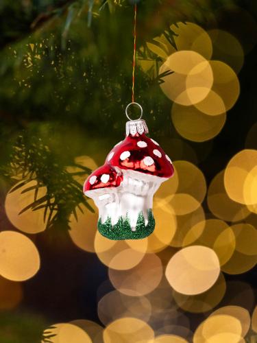 Bombka retro - muchomorek podwójny mały