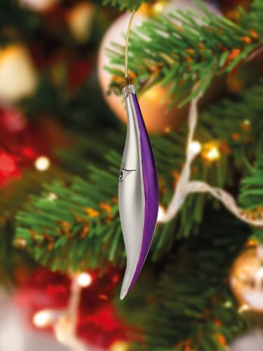 Bombka retro - Księżyc fioletowy