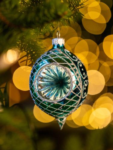 Bombka retro - reflektor cytrynka turkusowa