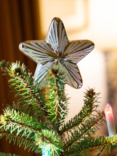 Gwiazda na choinkę retro - srebrna