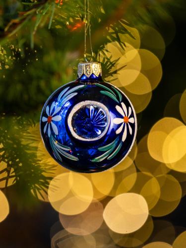 Bombka retro - reflektor 6cm niebieski