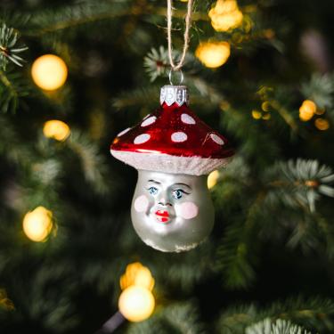 Bombka retro - Grzybek uśmiechnięty