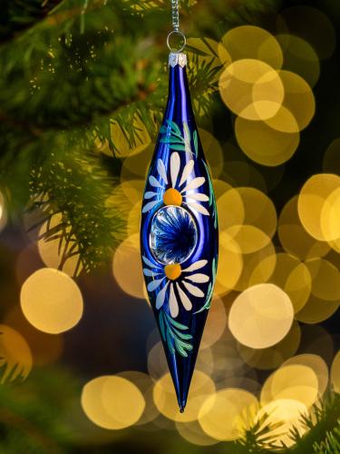 Bombka retro - sopelek reflektor niebieski