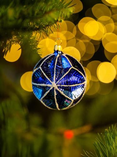 Bombka retro - abażur niebieski