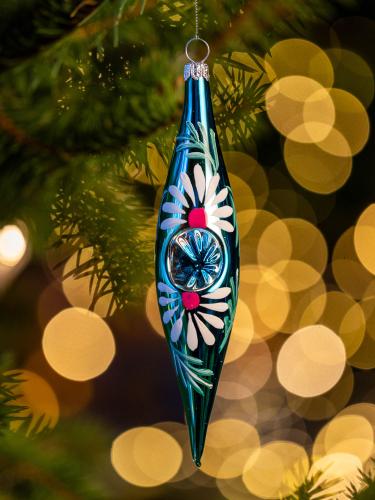 Bombka retro - sopelek reflektor turkusowy