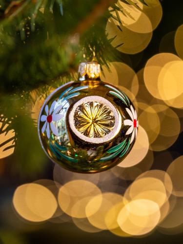 Bombka retro  - reflektor 6cm złoty