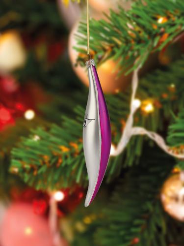 Bombka retro - Księżyc różowy