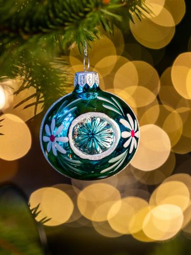 Bombka retro - reflektor 6cm turkusowy